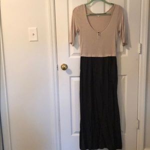 Cotton Two-Toned Maxi Dress